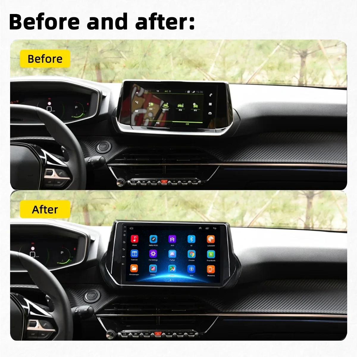 Android Car Radio Multimedia for Peugeot 2008 208 2019 - 2020 2 Din Multimedia Player Navigation GPS WIFI Head Unit Autoradio