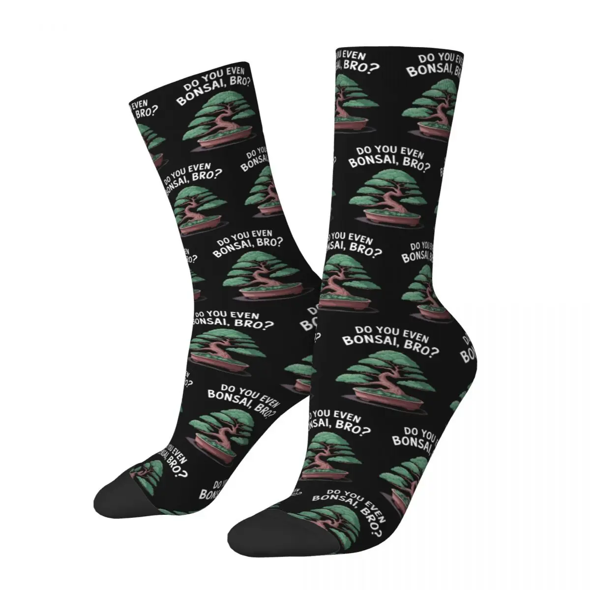 Do You Even Bonsai, Bro Funny Plant Lover Tree Art Socks Harajuku Stockings All Season Long Socks for Man Woman's Christmas Gift