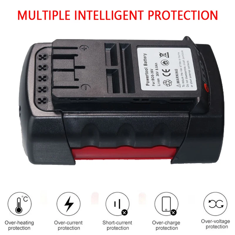 For BOSCH 8000mAh 36V Replacement Batteries Lithium-Ion Li-ion Rechargeable Battery BAT810 BAT836 BAT840 GBH36V-LI Power Tools