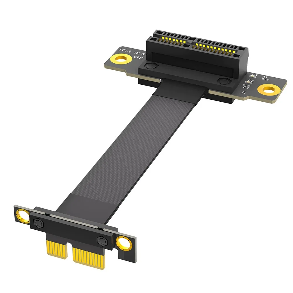 PCI-E 3.0 Riser PCIe Extension Cable for Graphics X1 to X1/ M to F/90° to 90° for M.2/ WiFi/Network/USB/Sound Cards etc
