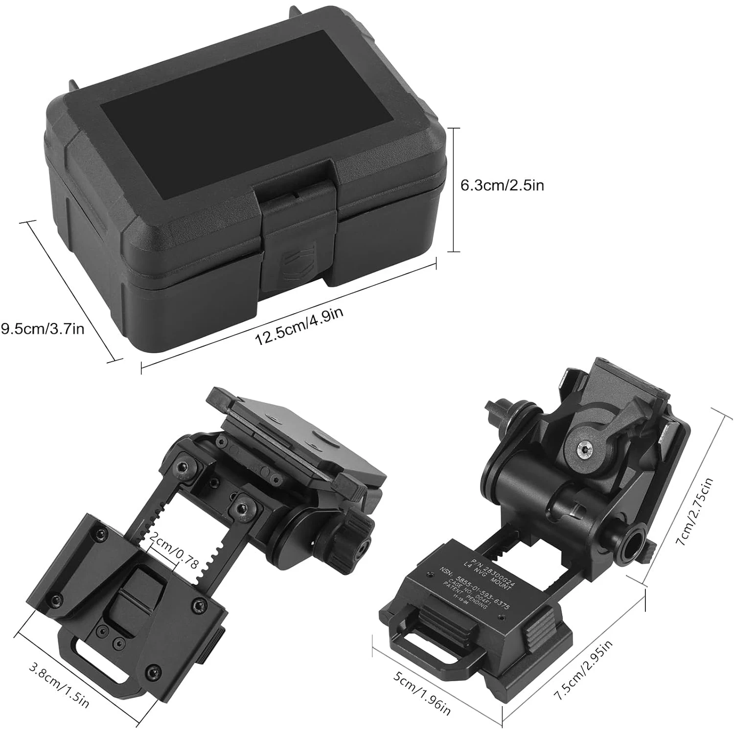 BOOIU Tactical Helmet Night Vision Mount for L4G24 PVS15/18 Metal Goggles Mount NVG Helmet Mount Helmet Combat Accessories