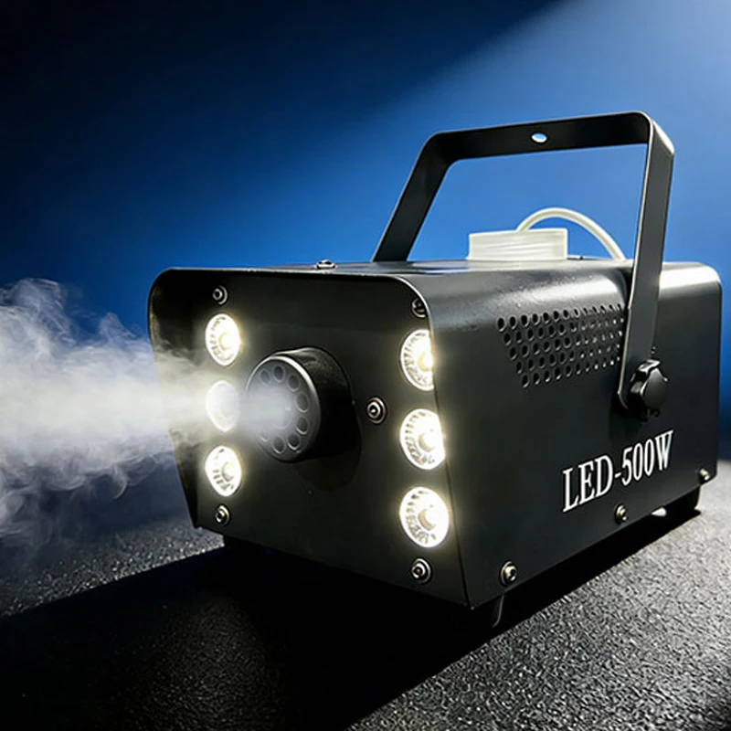 Professional 500W Smoke Machine 6 LEDS Lights Fog Machine for Stage Party Wedding & Engagement Bithday Party Christmas Halloween