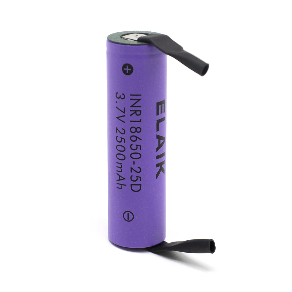 1-5pcs INR18650 2500mAh with high-quality battery cells suitable for power battery packs DIY+25D nickel sheet