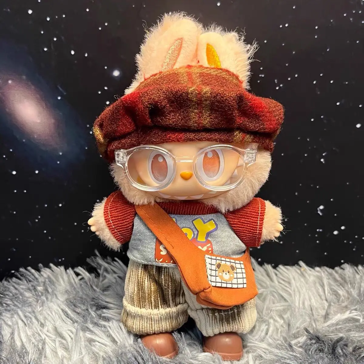 

6-х предметный наряд в стиле ретро Майяра для Labubu V1-V3, только кукольная одежда с очками, шляпа, набор, аксессуары для кукол, игрушечное украшение