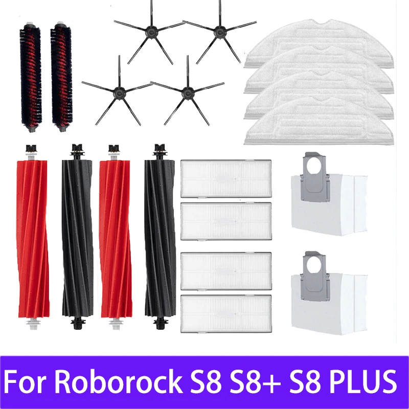 Für roborock s8 s8 roboter vakuum hauptseiten bürste mopp hepa filter staubbeutel reinigung roll bürsten zubehör