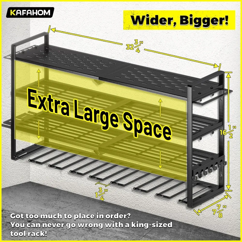 Imagem -06 - Organizador de Ferramentas Elétricas de Parede Rack de Armazenamento para Organização de Garagem Ferramenta de Metal Resistente Drill Holder