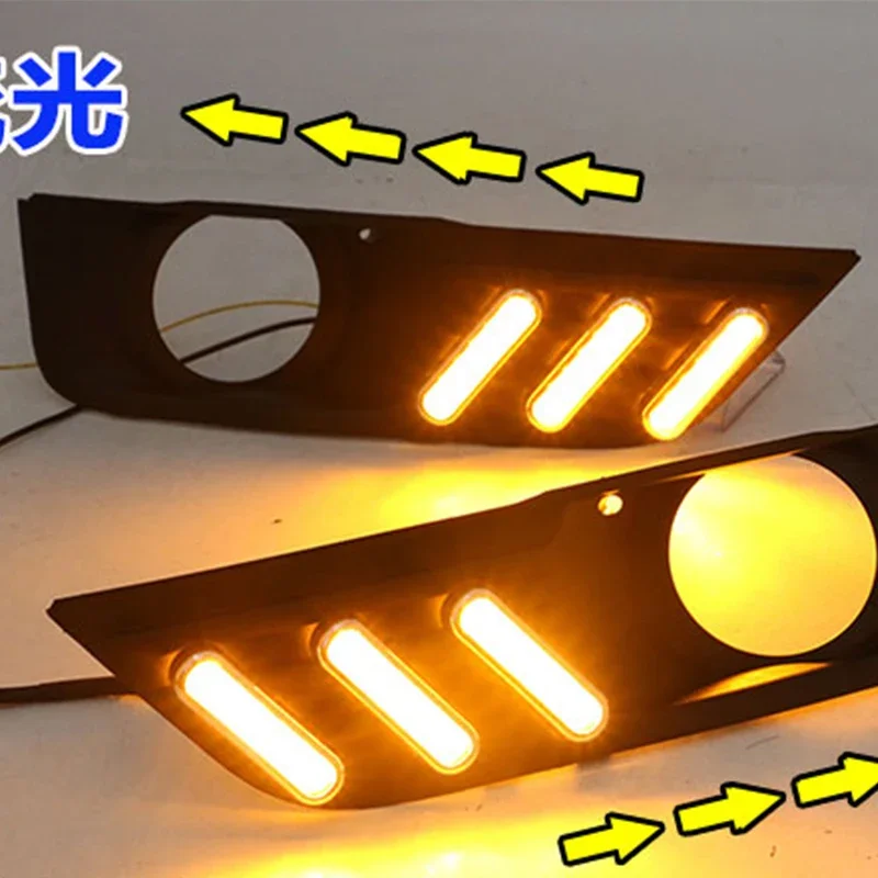 2 uds luces LED de circulación diurna para Ford Focus 2005 2006 función de atenuación automática DRL luz antiniebla cubierta de lámpara antiniebla