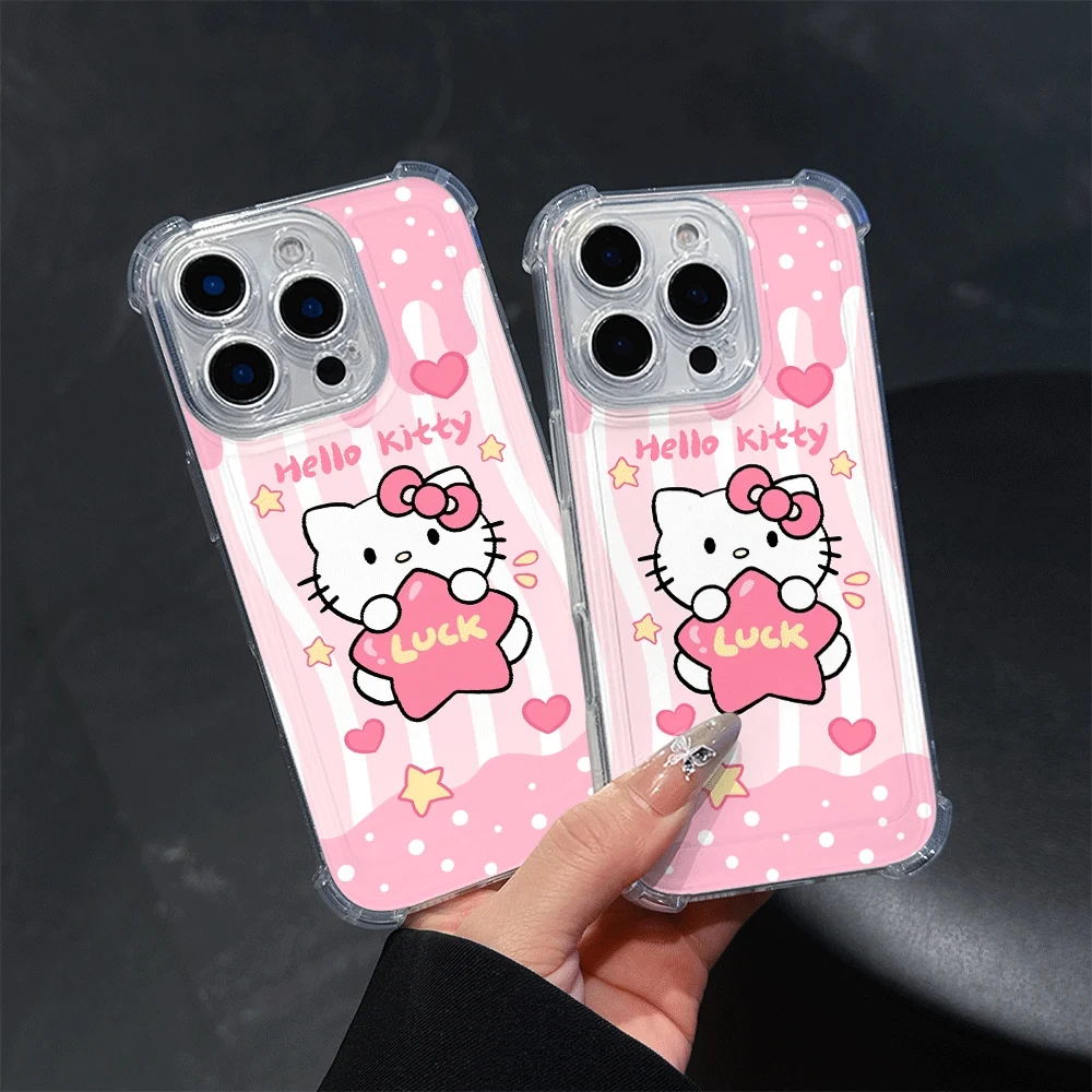 산리오 KT 아이폰14 Pro, 아이폰 16/15/14/13/12/11/x/xs/xs Max용 소프트 폰 케이스, 소녀들을 위한 헬로키티 귀여운 선물