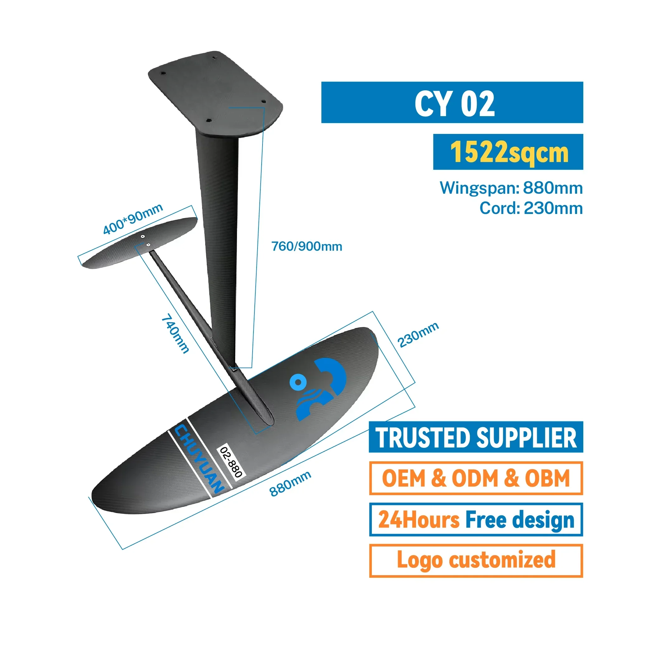 Gold Seller CY02 Hydrofoil Wingfoil Kitesurfing Pump Foil Board For Water Sports And Surfing