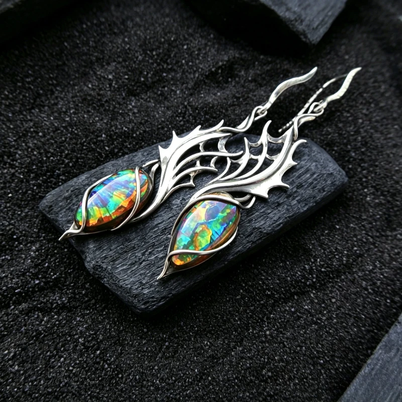 Unique Style Vintage Synthetic Gemstone Dragon Wing Pendant 