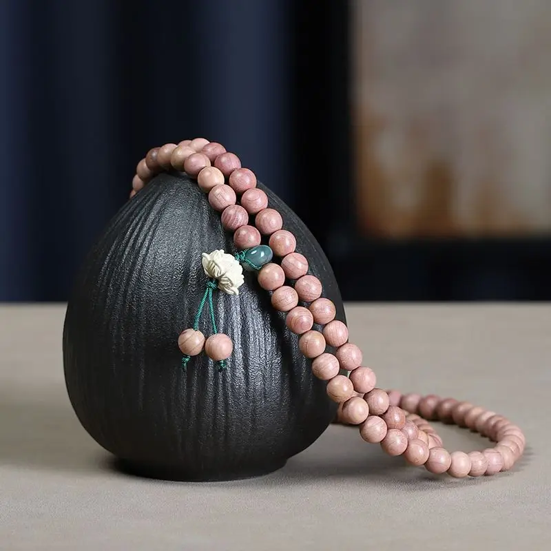 Natural Blood Cedar Bracelet Single Circle Buddha Bead Multi-Circle Hand String Hand Rosary Handheld WenPlay All-Match Jewelry