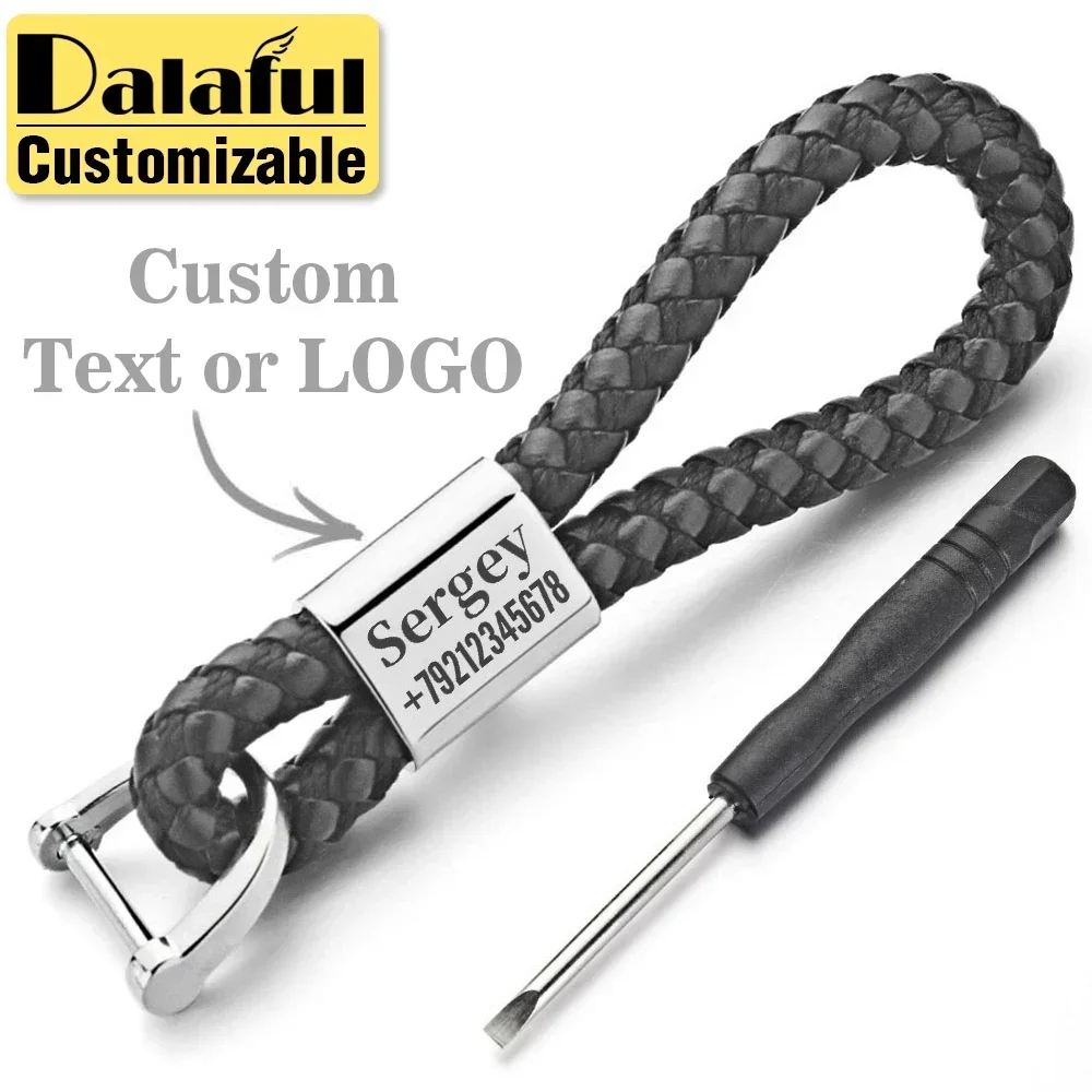 مخصص حروف سلاسل المفاتيح المنسوجة الجلود انفصال Keyrings تخصيص هدية شخصية لسيارة مفتاح سلسلة حامل K350