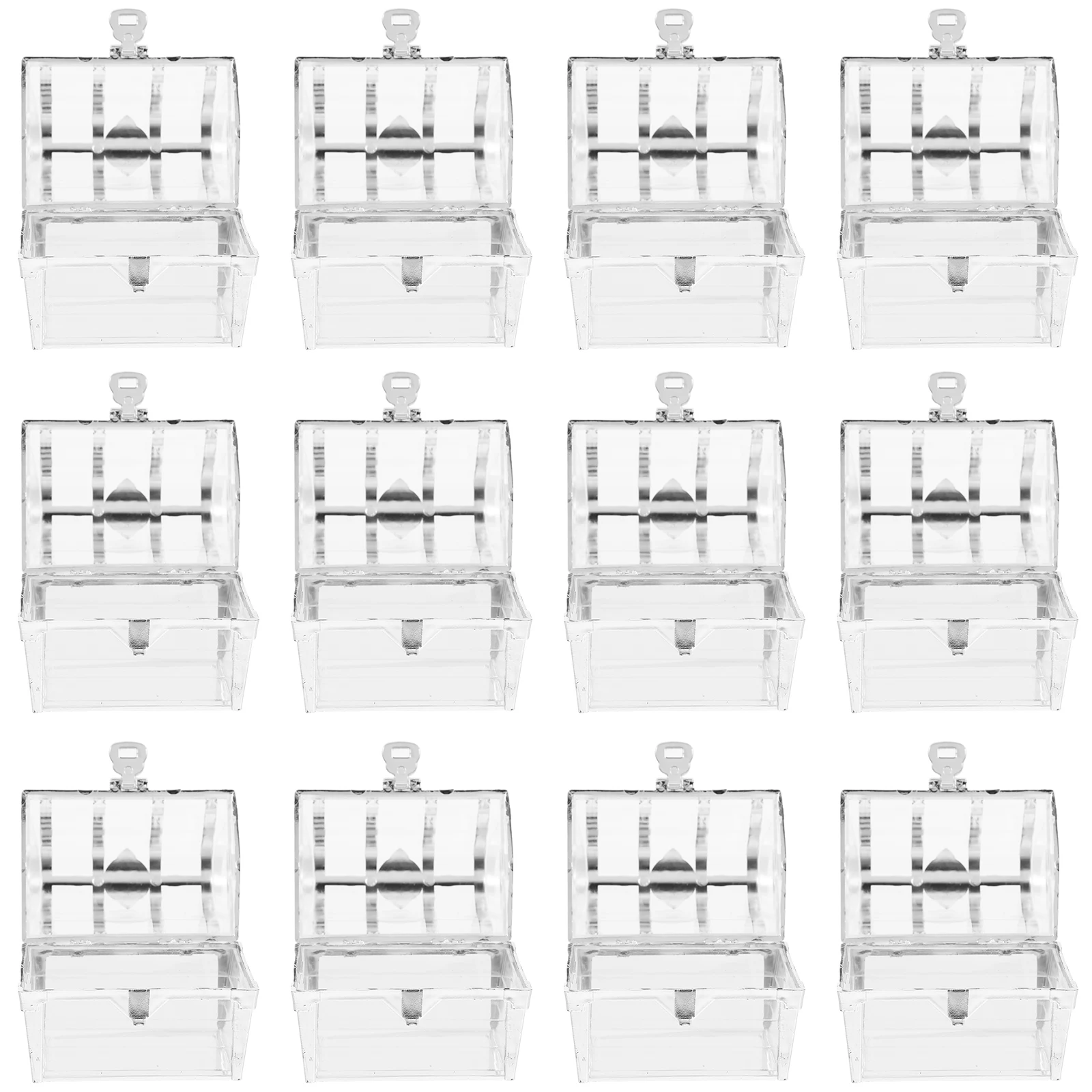 

12 Pcs Small Candy Box Sweets Party Container Mini Silver Plastic Favor Boxes Bridegroom