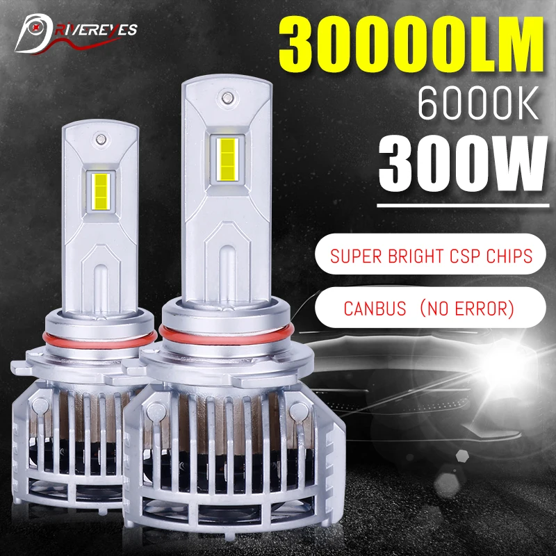 Car Headlight Bulbs H7 H8 H9 H10 H11 9005 HB3 9006 HB4 Led Bulb 6000K Cold White CSP Chips with Canbus Bright Fog Light 2pcs