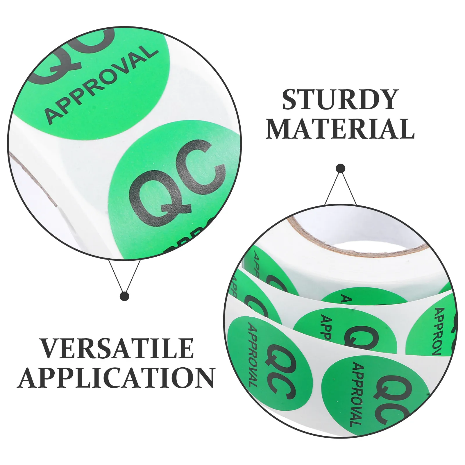 1 Roll Round Qc Quality Controls Stickers Black Text Adhesive Inspection Labels Clear Visibility Quality Test Status