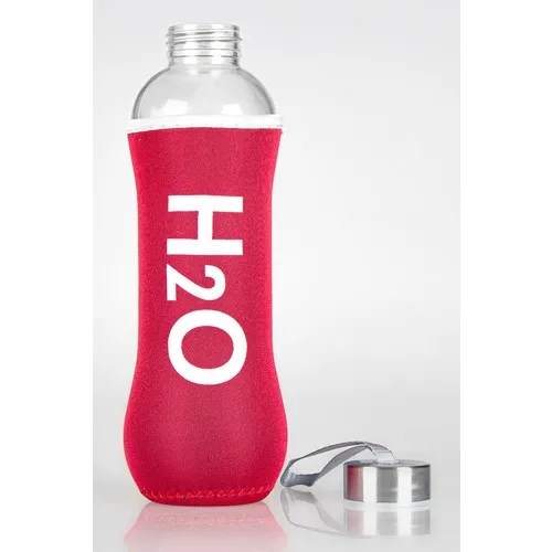 Pounds Glass Flasks H20 Sheathed Water Bowl 600ML-Red