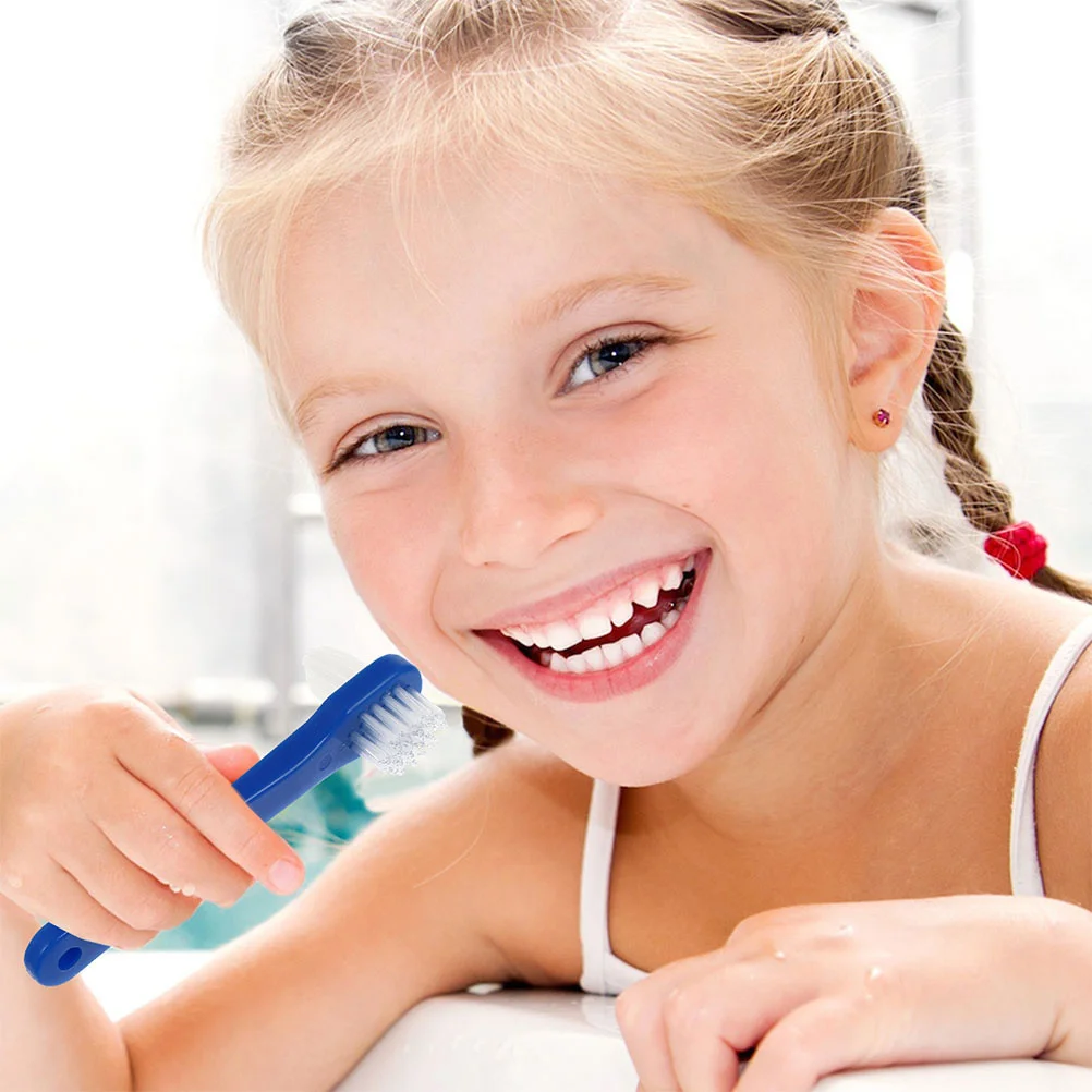 2Pcs Denture Toothbrush Comfortable Grip Portable Double Head Brush Small Angled Bristles Clean Partial Semi Full Dentures