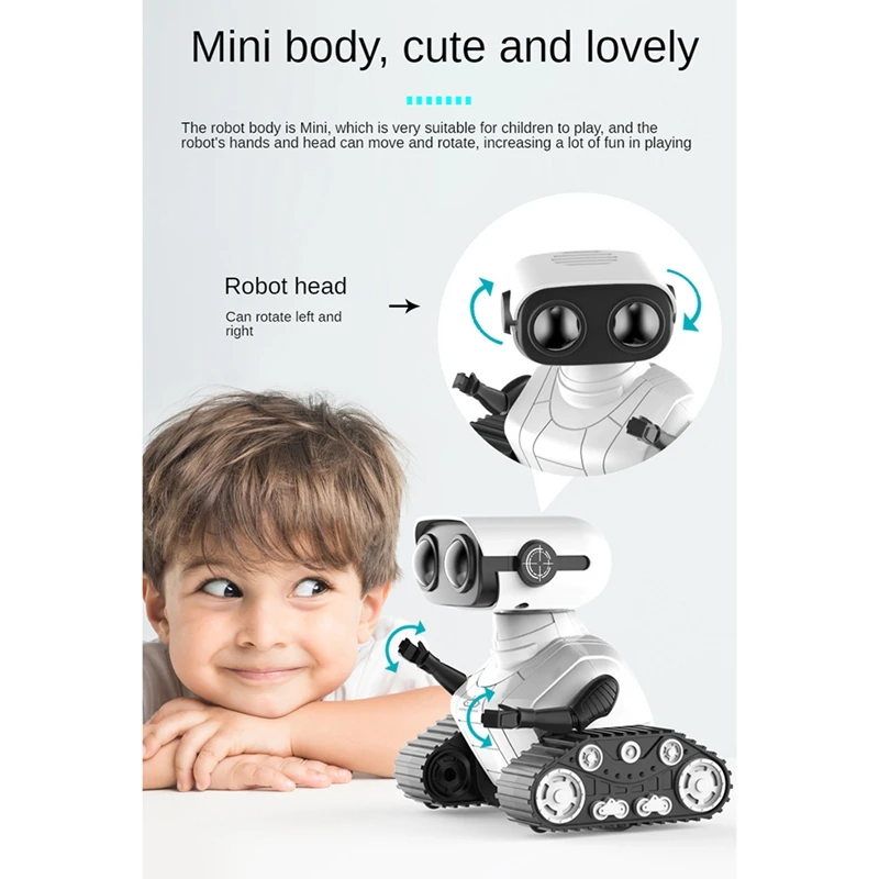 Giocattoli giocattolo elettrici robot di controllo robot, giocattolo robot ricaricabili con musica e occhi LED, regalo di compleanno per bambini