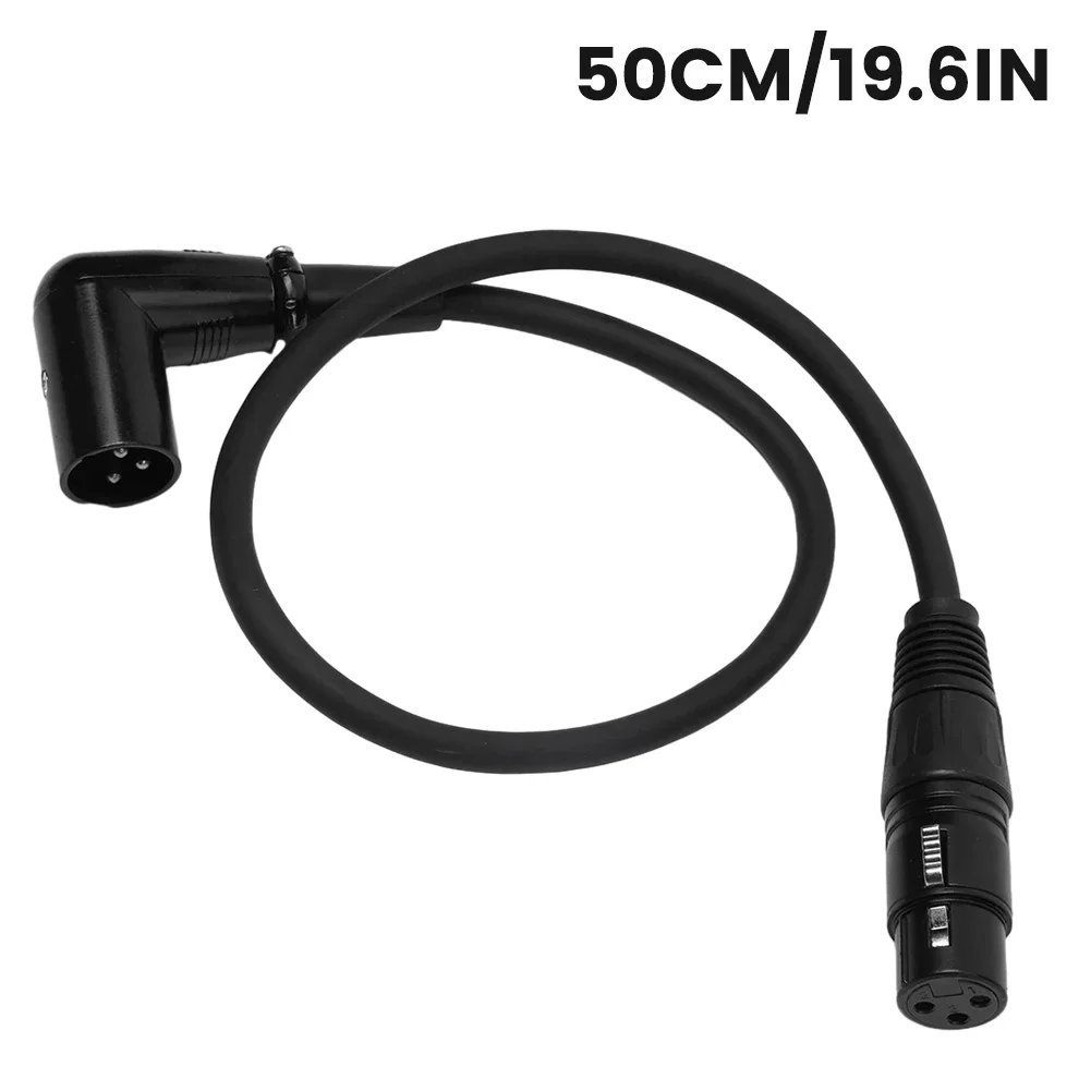 3 Pin XLR Right Angle Male To Female Plug Microphone Audio Cable Shielded Cord Durable Good Conductivity Microphone Cable