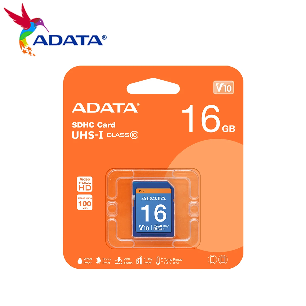 ADATA Premier kartu memori, 64GB SDXC 32GB 16GB SDHC U1 C10 UHS-I kecepatan Video 100MB/dtk Ultra HD untuk kamera Digital