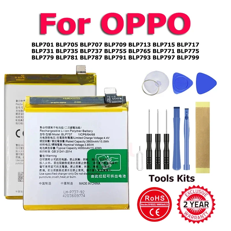 BLP791 BLP799 Battery For OPPO Reno Realme 3 4 5 K7 10X A9 X F11 Z A91 F15 6i X50 F17 A52 A92 C11 A72 X7 S Pro 4G 5G + Tool