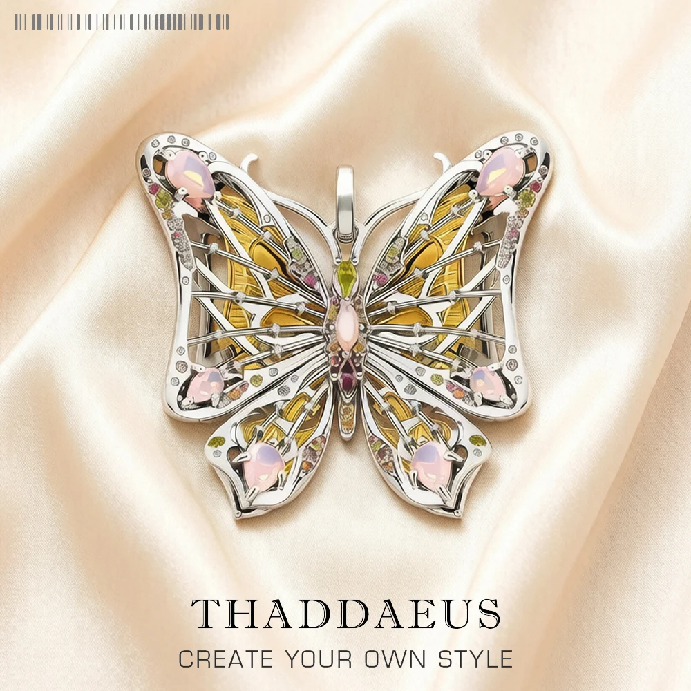 Anhänger Schmetterling Reichtum der Natur Winter mode Sterling Silber Schmuck Böhmen Insekten Geschenk für Frauen