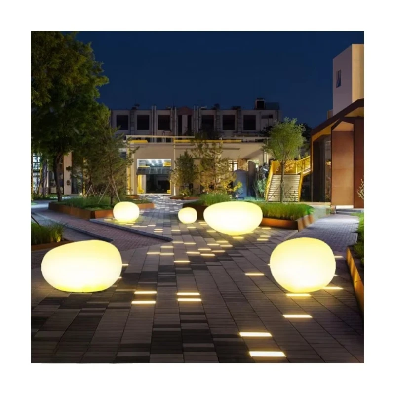 

4Pc Solar Light Emitting Diode Garden Light Hemisphere Waterproof Lighting Stone Lamp Garden Walkway Landscape Nail