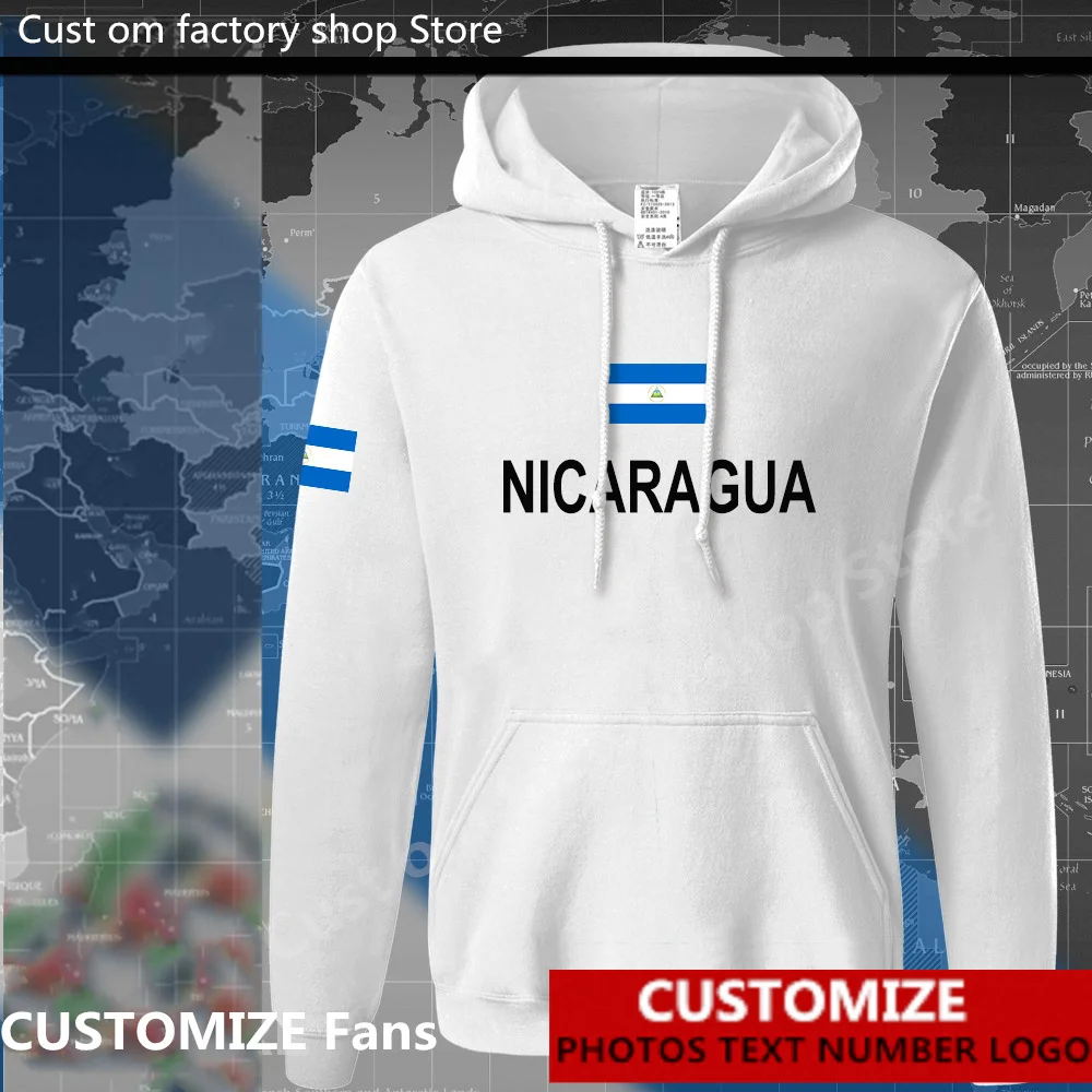 

Nicaragua Flag ​Hoodie Free Custom Jersey Fans DIY Name Number LOGO Hoodies Men Women Fashion Loose Casual Sweatshirt NIC