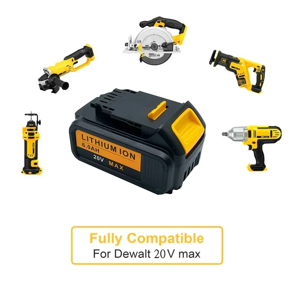 Akumulator litowy 20 V 6 Ah 18650 do elektronarzędzi DeWalt DCB184 DCB200 akumulatorowy zestaw narzędzi elektrycznych 20 V 6000 mah akumulator