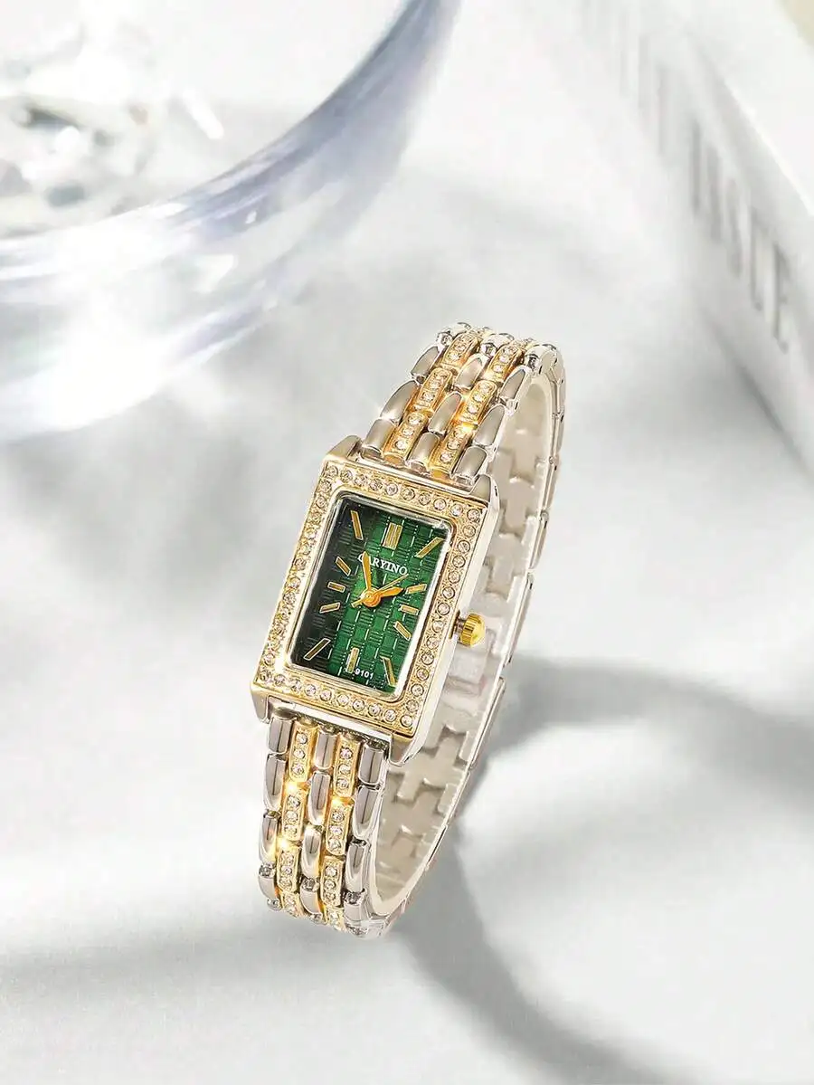 1pc Elegant Fashion Luxury Diamond-Decorated Bracelet Watch For Women, Gift For Birthday, Holiday