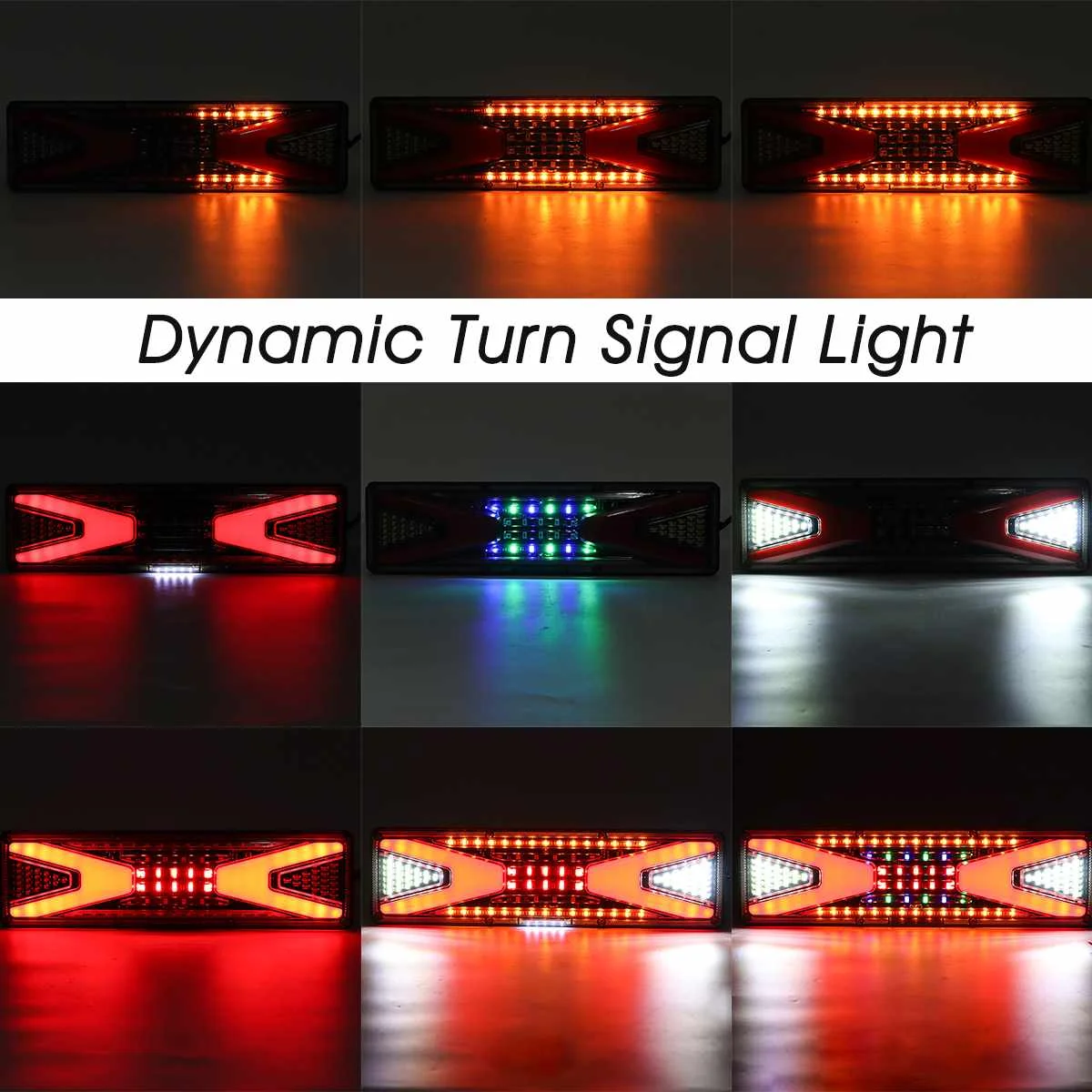 2Pcs 24V LED Truck Tail Light Trailer Warning Lights Taillight Stop Brake Light Rear Reverse Turn Signal Indicator Lorry Bus