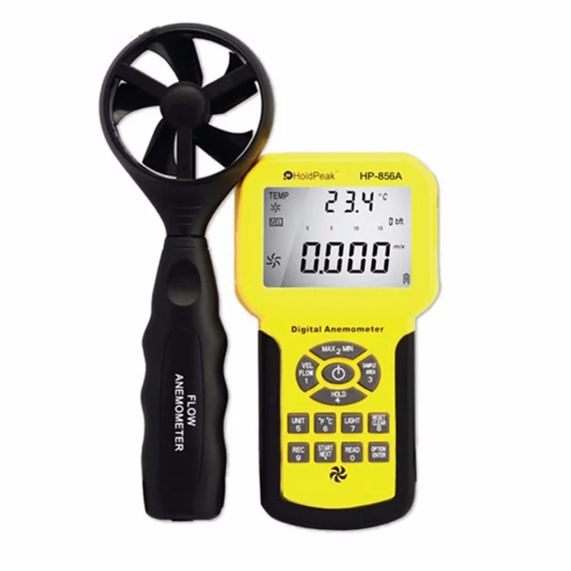 

Digital Wind Speed Air Volume Meter HoldPeak HP-856A Anemometer USB/Handheld with Data Logger Temperature Range Data record