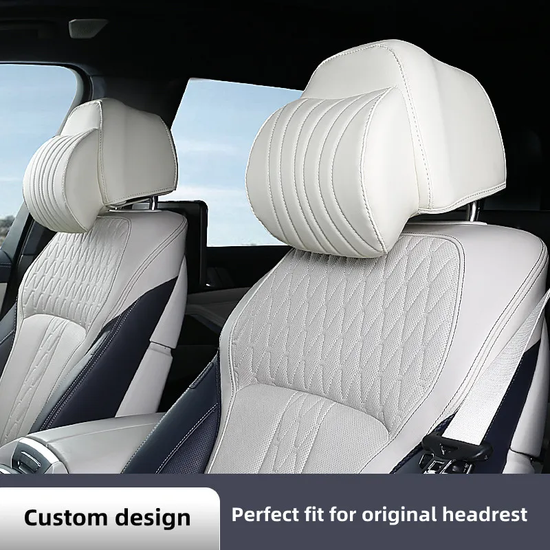 Headrest Pillow Neck Cushion For BMW X5 G05 X6 G06 X7 G07 7 series G12 Leather Full Surrounded Car Seat Head Neck Rest Pad