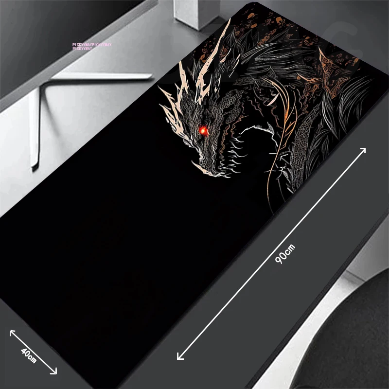 

Large Mouse Mat Chinese Dragon Gaming Mousepad Big Gamer Mousepads 39.3x19.6in Rubber Keyboard Mats Desk Pad HD Mouse Pads