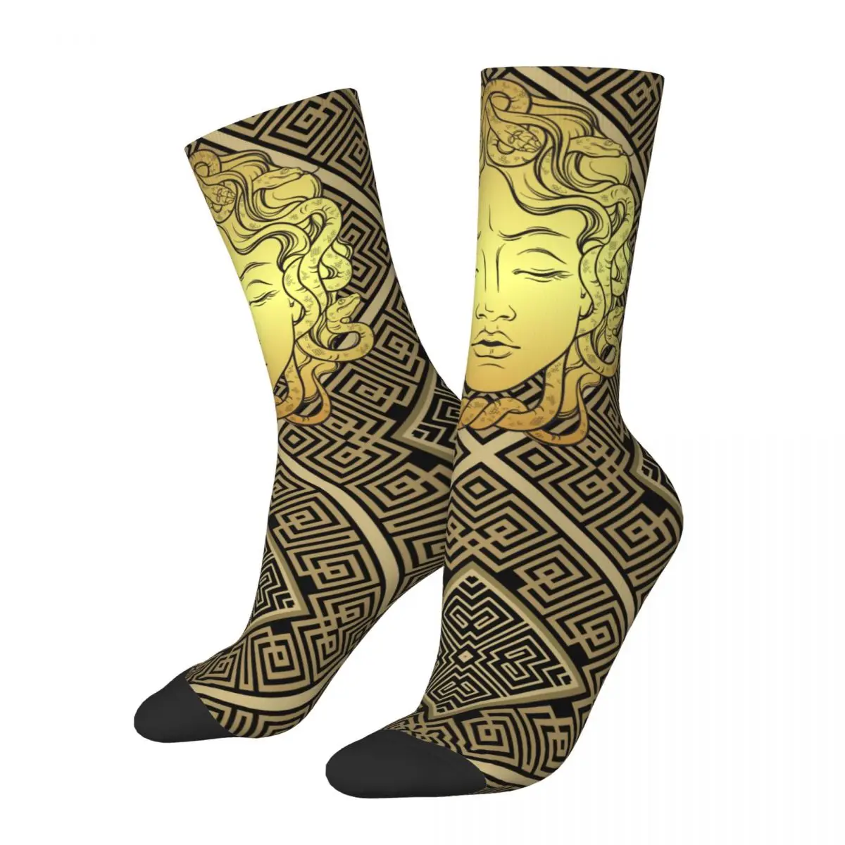 Men Women Luxury Greek Key Ornament Meander Socks Comfortable Fashion Socks Novelty Merch Middle Tube Stockings Amazing Gift