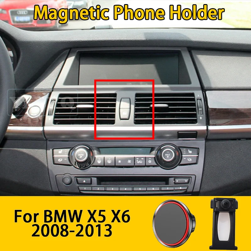 

For BMW X5 X6 E71 2008-2013 Car Mobile Phone Holder, Car Air Vent Magnetic Gravity Mount, 360° Multi-Angle Adjustable