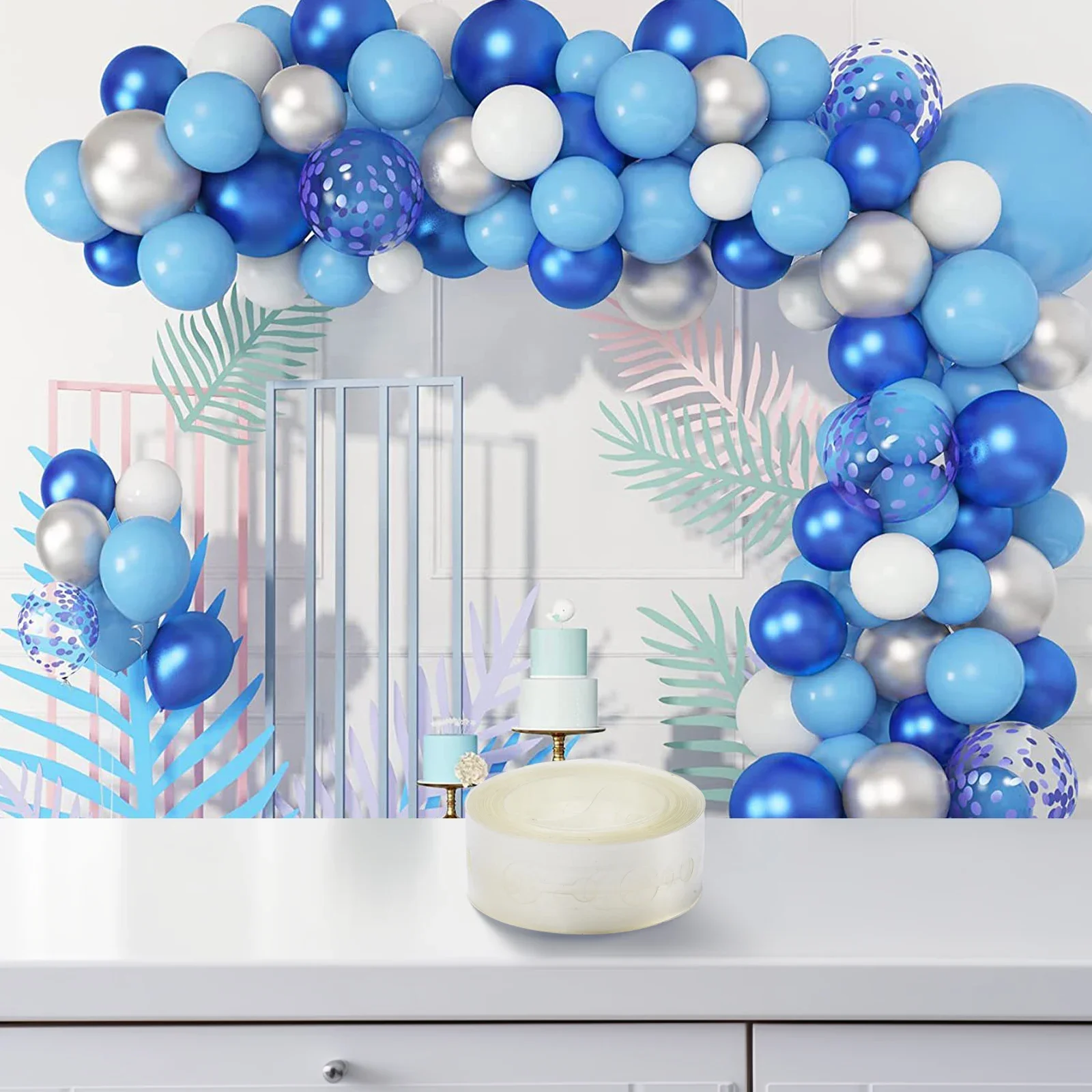 2PCS Balloon Decorative Strips Plastic Balloon Rubber Chain Arch Frame Kit Column Water Base Stand Wedding Birthday Party Decor