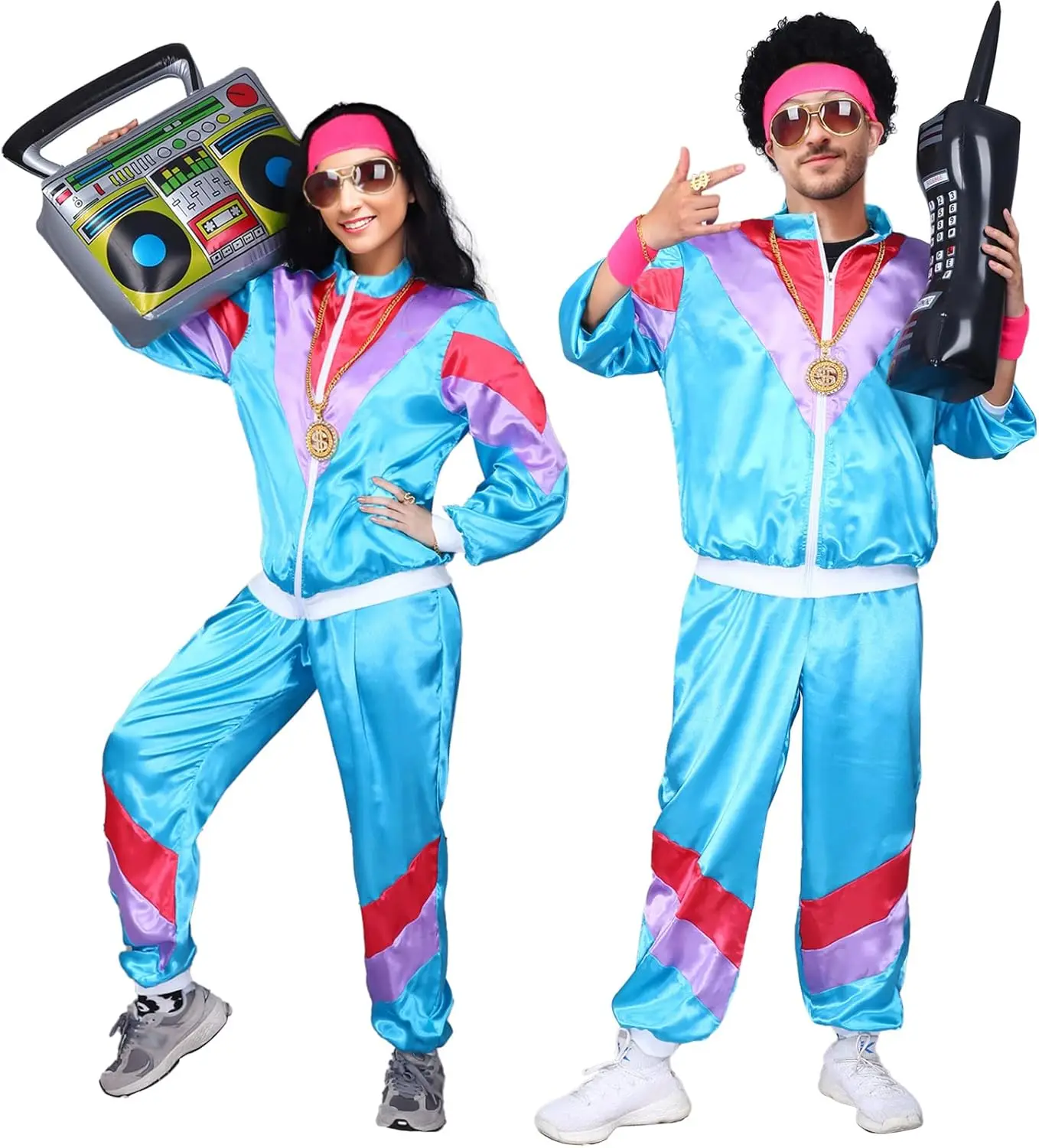 Kicpot jaren '80 kostuums voor vrouwen, retro trainingspak jas shell hiphop pak, jaren '90 jaren '80 outfit voor vrouwen feest