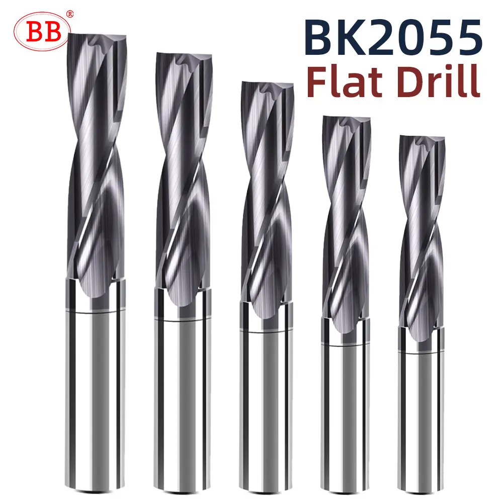 BB Flat Drill 180 CNC Drilling Tool Inclined Surface Hole Making Coated Solid Carbide for Metal Steel Iron 0.5mm-10.7mm