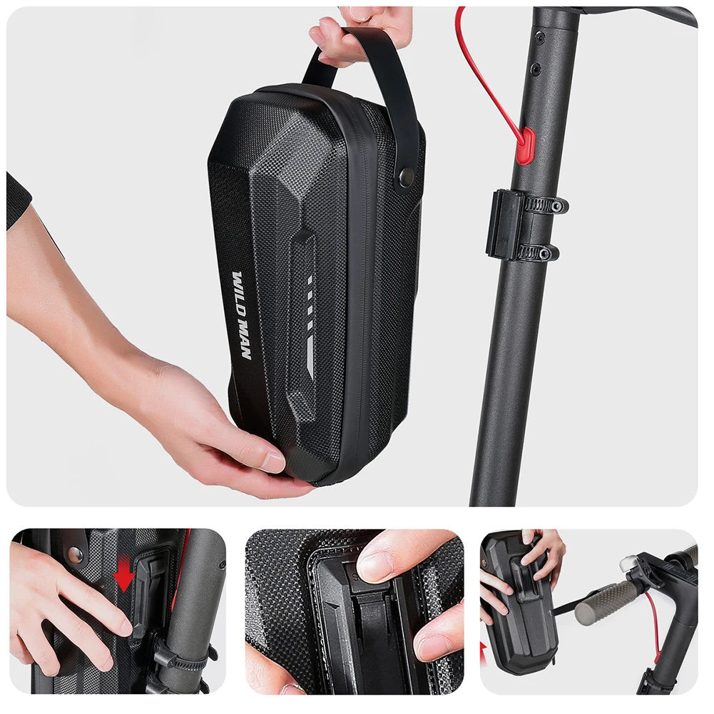 2/3/4L Electric Scooter Front Storage Bag EVA Hard Shell Large Capacity Skateboard Hanging Pack Pouch for Xiaomi M365 Pro