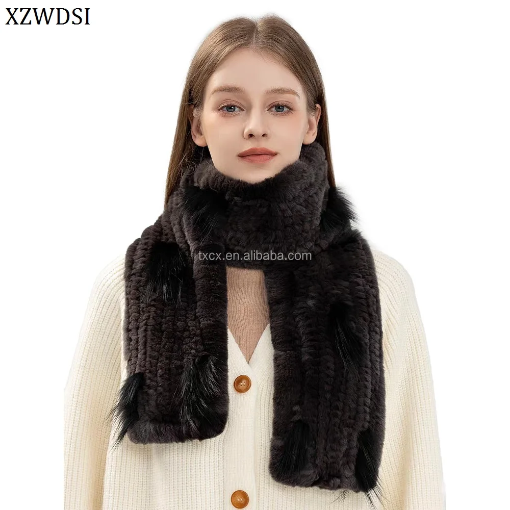 

Зимний шарф унисекс с натуральным мехом кролика рекс для мужчин и женщин, теплая на шею, глушители из натурального меха