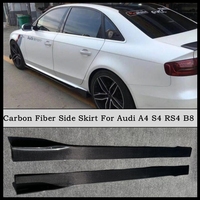 For Audi A4 S4 RS4 B8 2009 2010 2011 2012 Real Carbon Fiber Body Side Skirt Kit Lip Spoiler Trim Cover High Quality Splitter