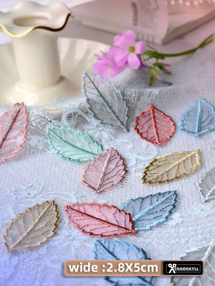 10 Pcs/lot Embroidery Leaf Lace Patches Sew on For Clothing Leaves Applique Parches Para for Bags Backpack Jeans Sewing Supplies