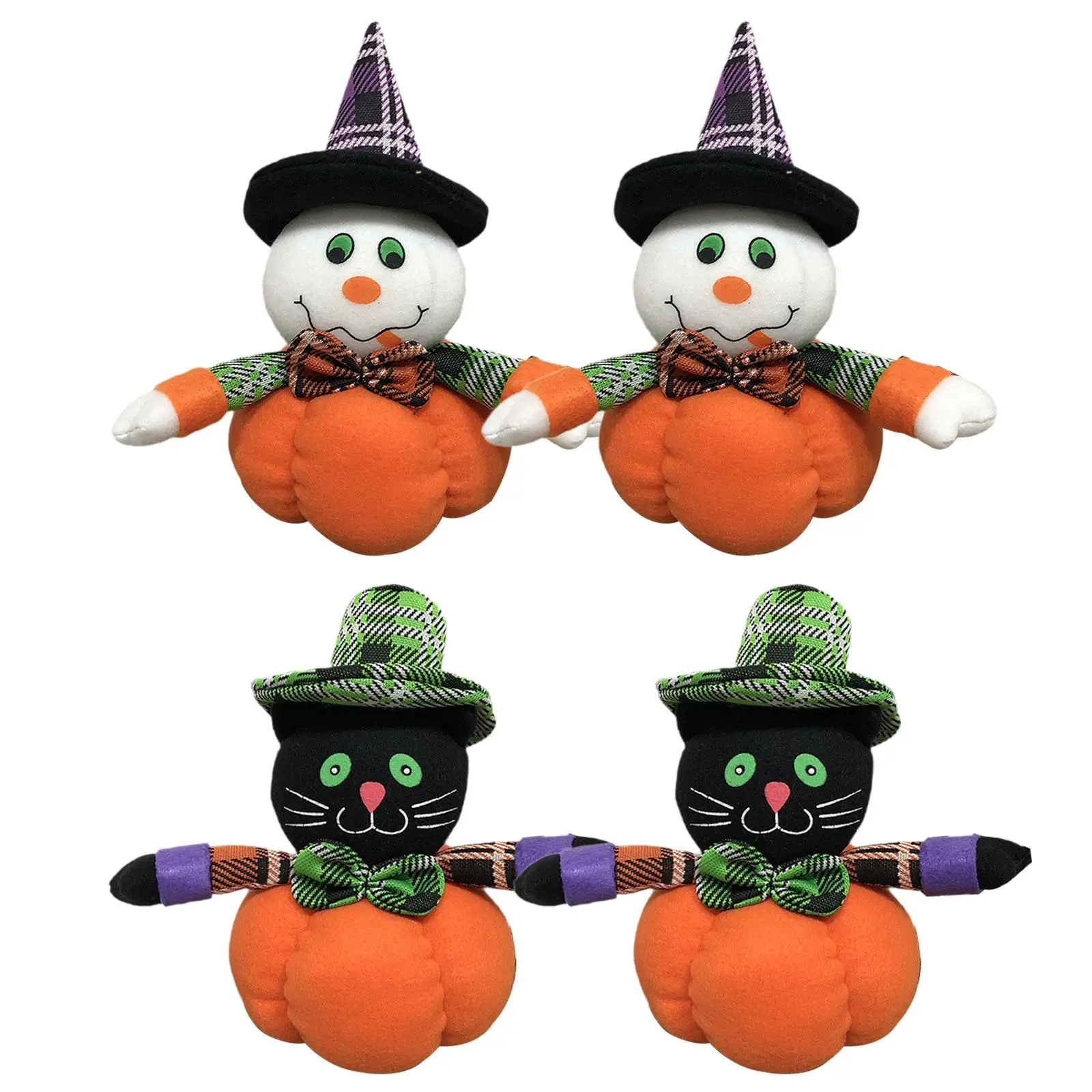 2 Pieces Halloween Decorations Pumpkin Dolls Cartoon Decorative Cute Toys Halloween Gifts for Prom Festival Home Bar Holiday