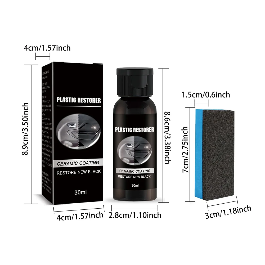 

1pc Auto Plastic Restorer 30ml Car Cleaning Agent Auto Polish And Repair Coating ABS Wash & Maintenance For Various Surfaces