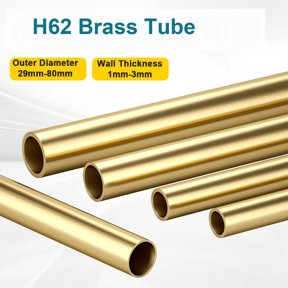 

1 шт. H62 латунная трубка, капиллярная медная труба, наружный диаметр 29/30/32/35/38/40/42/45/48/50/55-80 мм, толщина 1-3 мм для DIY Craft/Plumbing/Industrial
