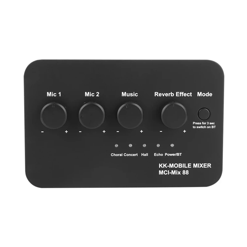 ABSQ-Digital Audio Sound Machine AUX IN/OUT BT Connection Dual Mic Inputs Karaoke Sound Mixer For Karaoke Smart TV PC Speaker