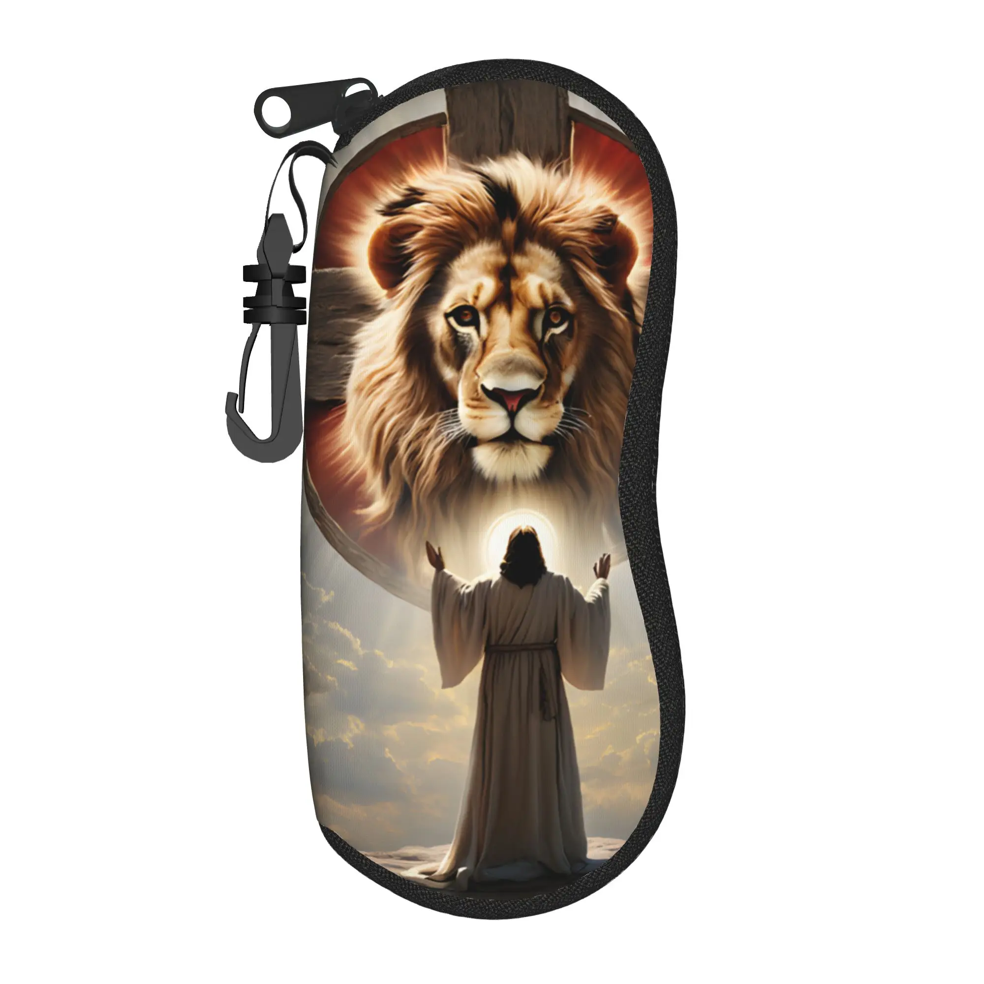 Lion of Judah Cross Jesus Christ Glasses Case Gifts For Girl  Accessories  Reading Box Charming Eye Contacts Case