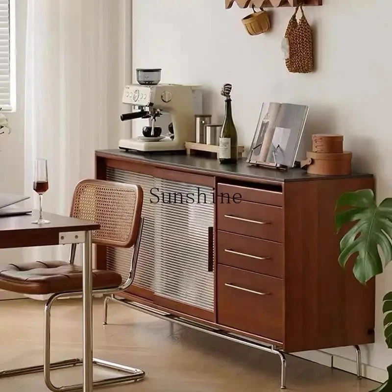 

Nordic solid wood dining side cabinet kitchen small apartment dining room tea cabinet