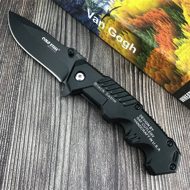 217 Sable Fold Outdoor Camping Survival Rescue Tactical Hunting multi-purpose EDC folding knife 5Cr13Mov steel aluminum handle